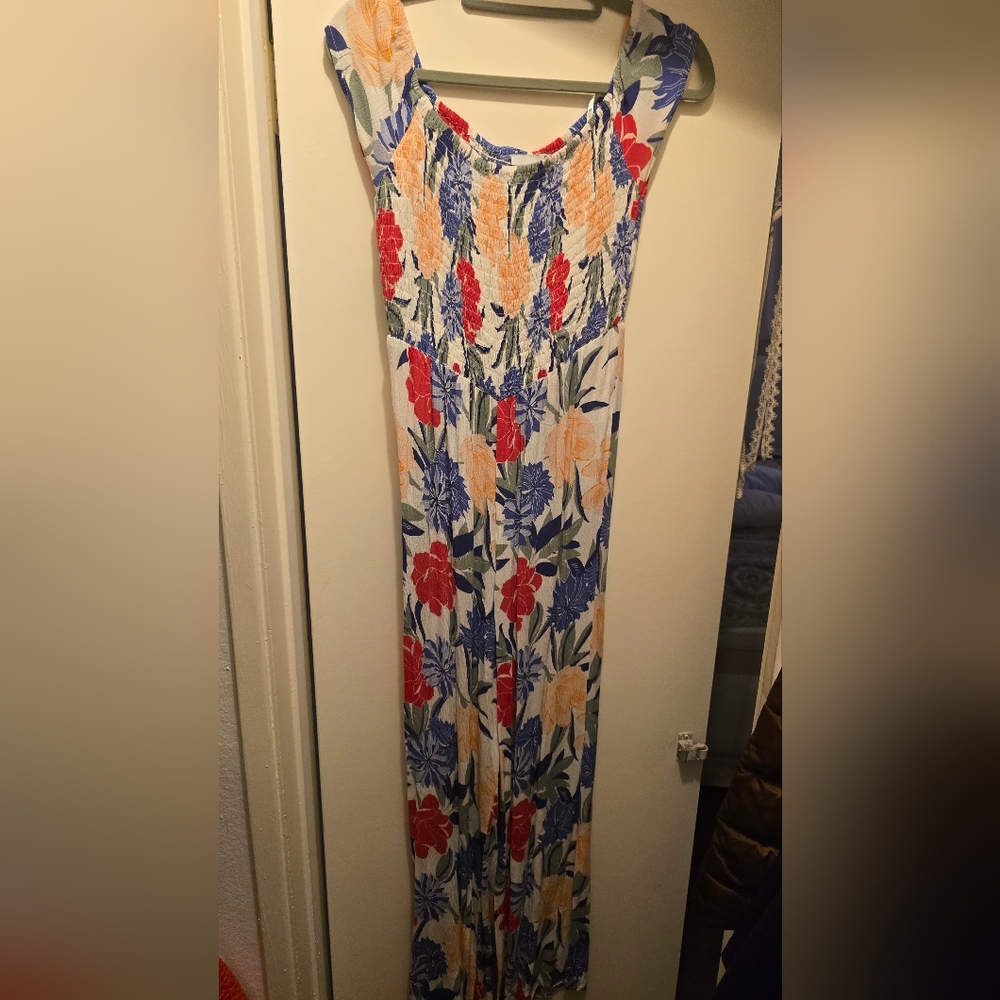 Floral Jumsuit Off Shoulders